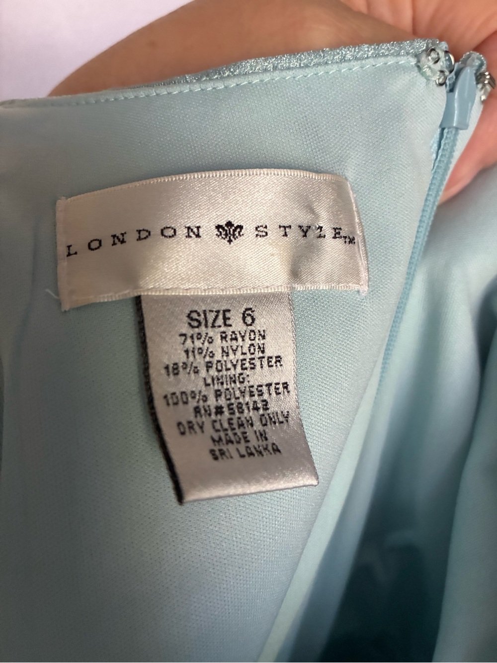 London Style Sage Green Metallic Shimmer Tiered Ruffle Cocktail Dress Size 6 - Picture 4 of 5
